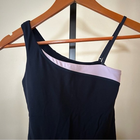 Lululemon Align Bodysuit 6" Color Block Asymmetrical One Piece Romper Size 2 - Picture 3 of 7
